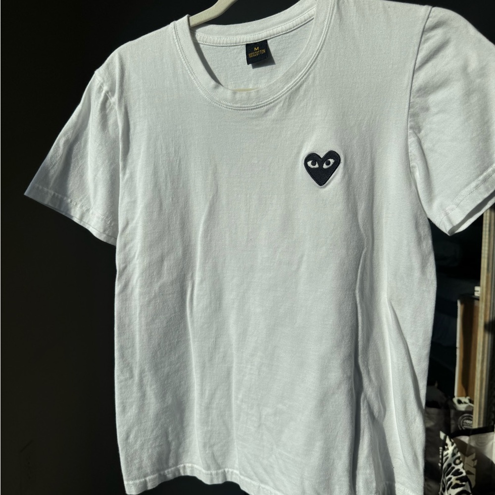White T-Shirt with Heart Logo